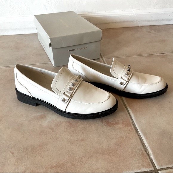 Mark Fisher Ivory Studded Loafer-Size 9 - Picture 3 of 7